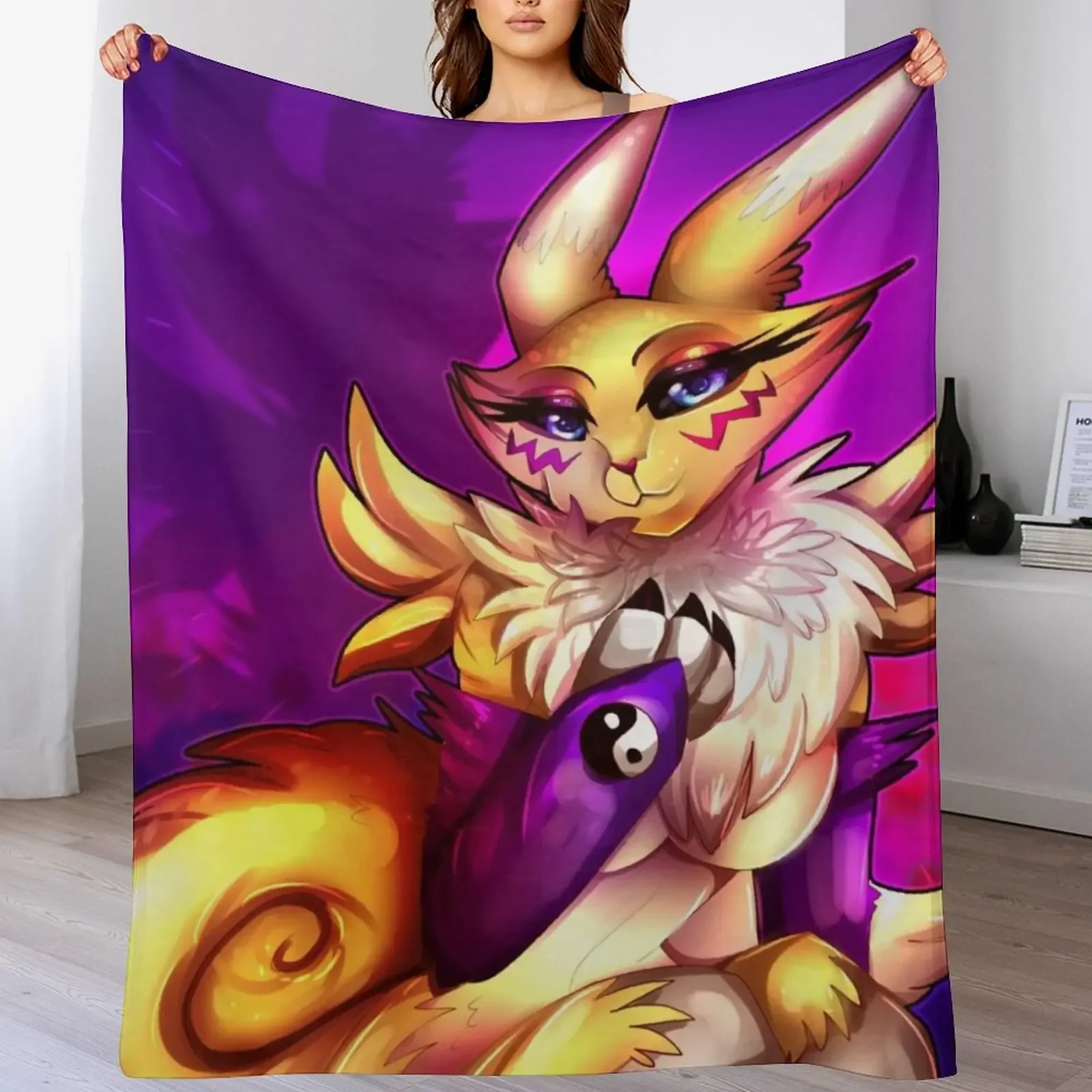 

New Renamon 2 Throw Blanket Warm Cozy Throw Blanket for Living Room Couch