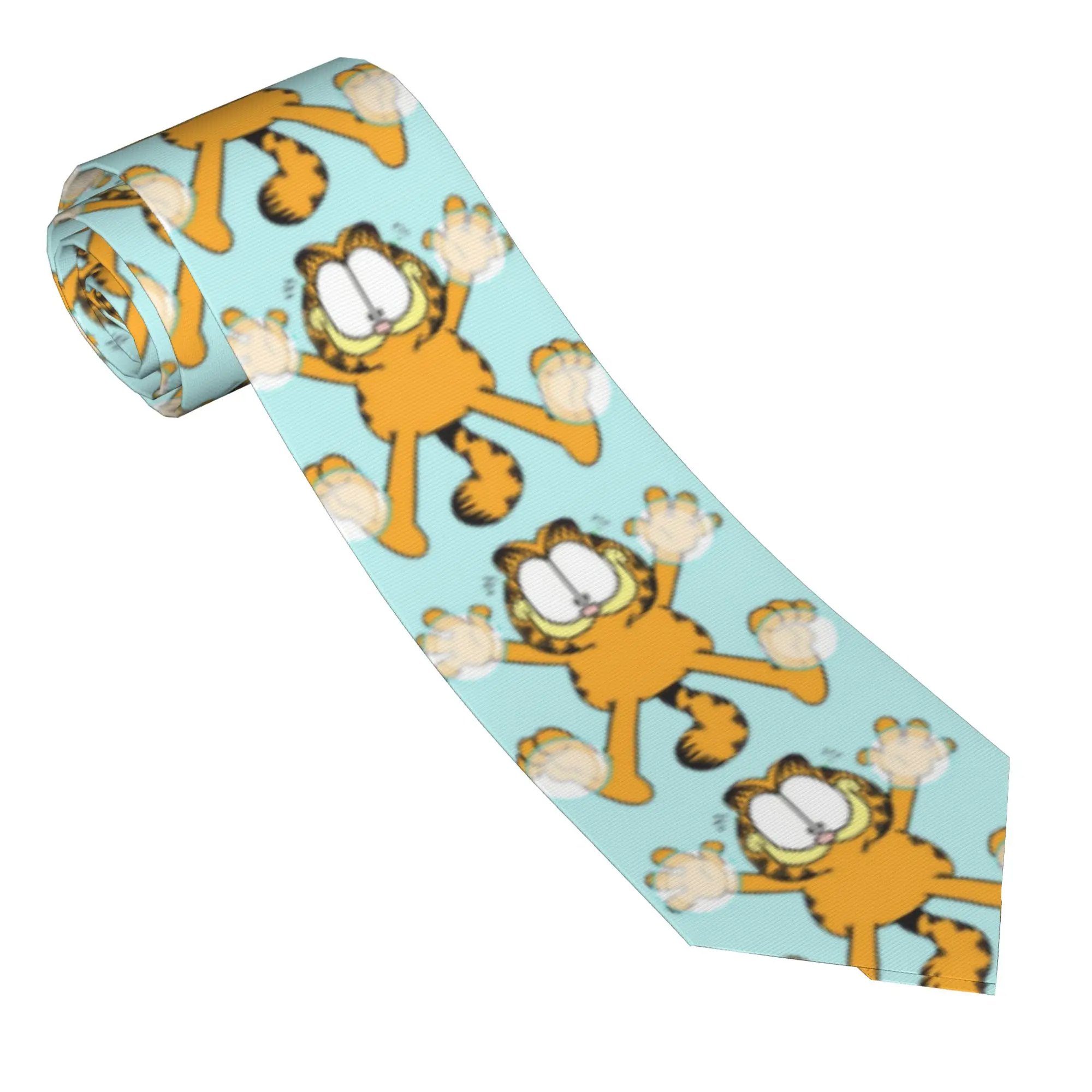 Neckties Garfields Men Women Silk Polyester 8 cm Classic Neck Ties Funny Cat for Mens Suits Accessories Cravat Wedding Office