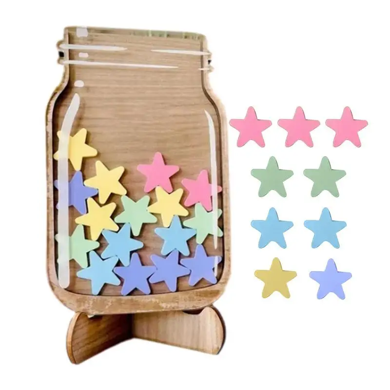 1 Piece-Kids Reward Jar With Star Classroom Reward Jar With 25pcs Tokens Chore Chart Gifts For Kids Birthday Gift