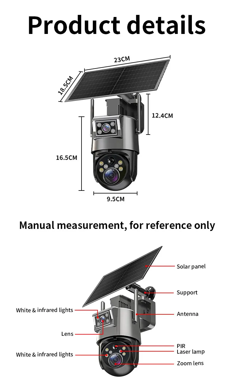 UBOX 20X زووم بصري 4G بطاقة Sim WIFI Dual Len كاميرات لاسلكية تعمل بالطاقة الشمسية CCTV PTZ كاميرا IP للشبكة الخارجية #5