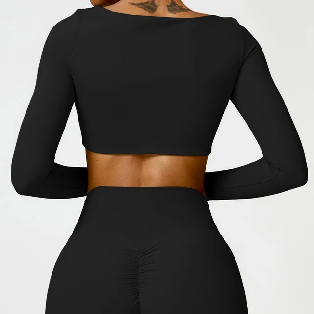 Hearuisavy Summer Casual Quick Dry Sportswear Women Square Neck Gym Top Women Fitness Sports Crop Top Long Sleeve Yoga Clothing 4 Hearuisavy Summer Casual Quick Dry Sportswear Women Square Neck Gym Top Women Fitness Sports Crop Top Long Sleeve Yoga Clothing 4
