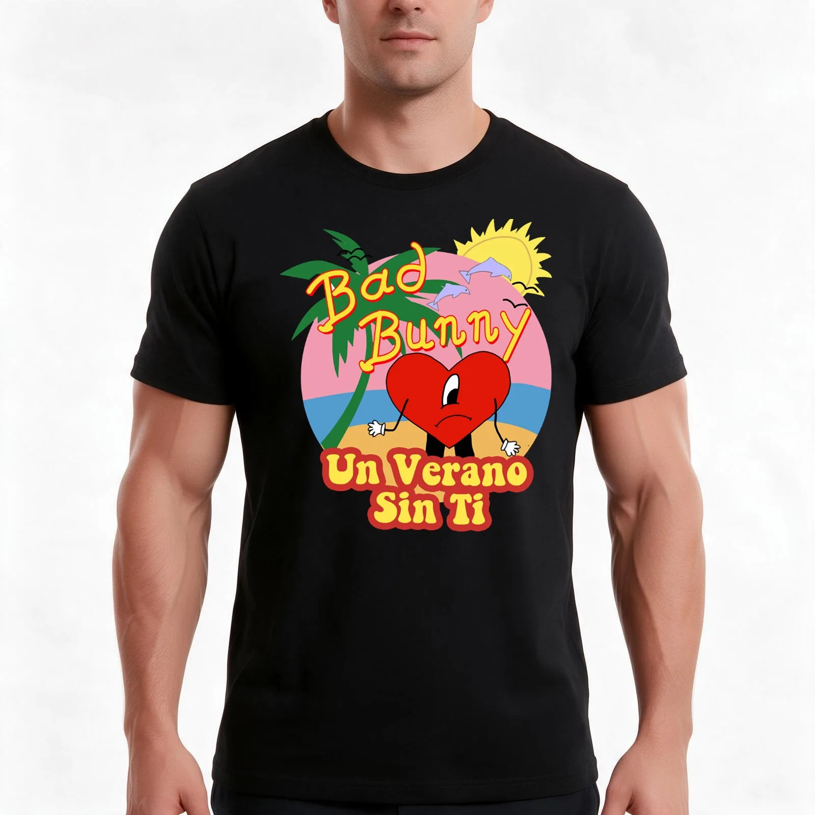 Bunny Un Verano Sin Ti Heart Worlds Hottest Tour T-Shirt Summer Casual Cotton Tee Oversized Streetwear Tops Unisex Men Women