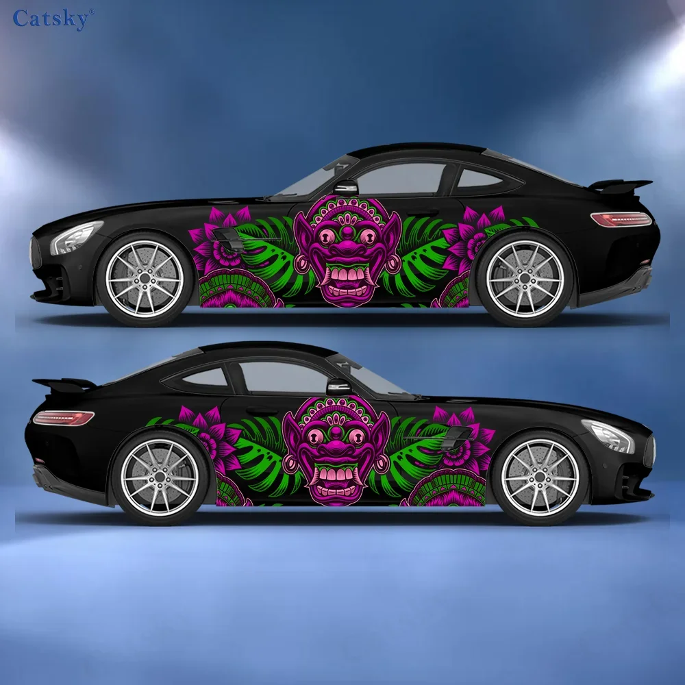 Indonesian Devil Flower Car Vinyl Wraps Decal Self-adhesive PVC Sticker Suitable for Trucks SUV Decoration Auto Accessories Gift