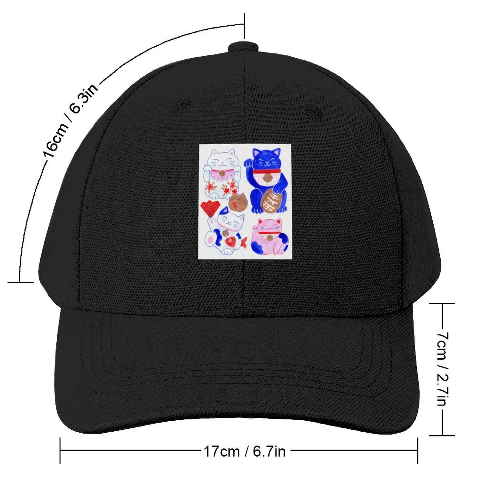 Maneki Neko Cats Baseball Cap Golf Cap Military Tactical Cap Men's Baseball Women's