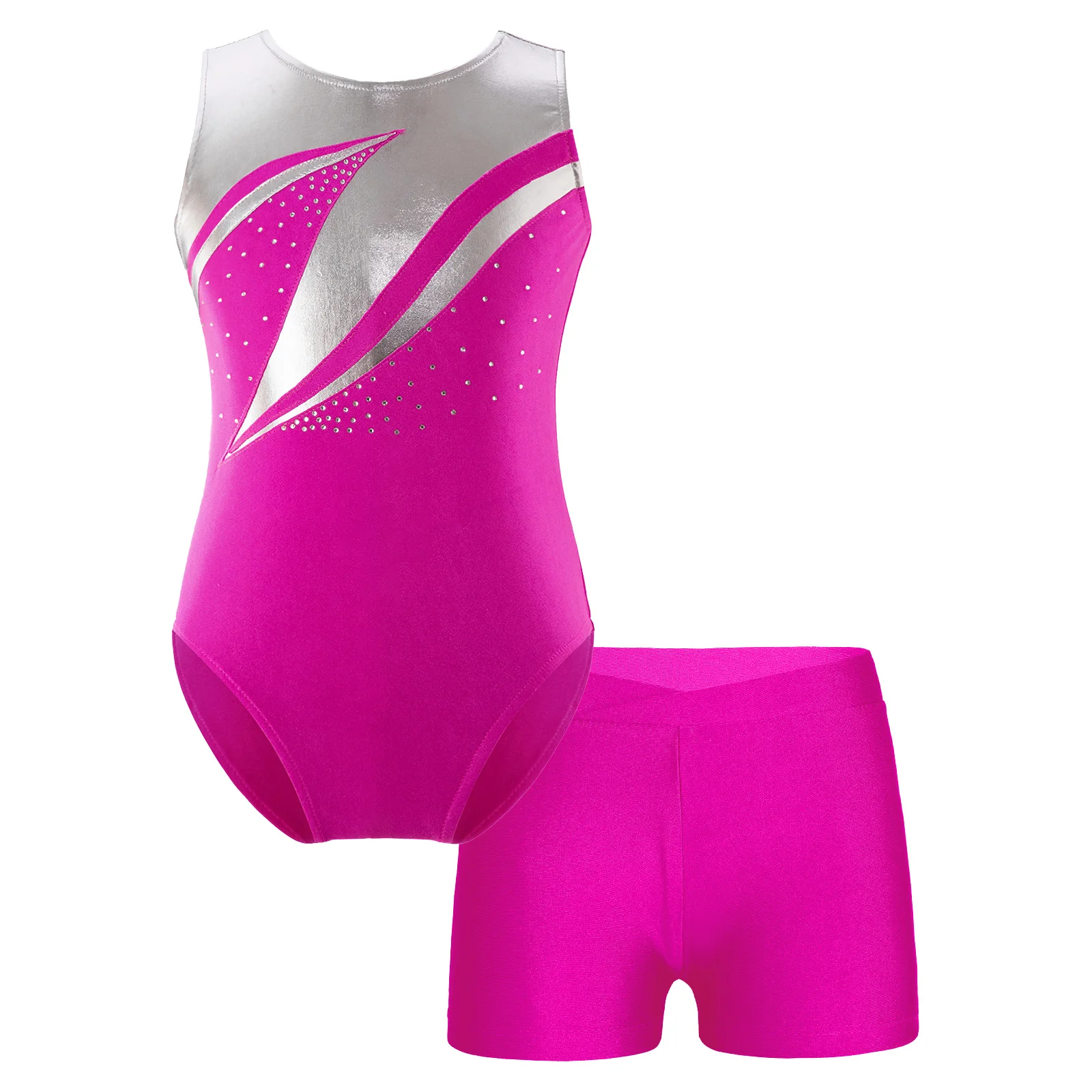 Bambini ragazze balletto ginnastica body con pantaloncini bambini balletto danza abiti Dancewear set per Yoga Unitard pattinaggio tuta