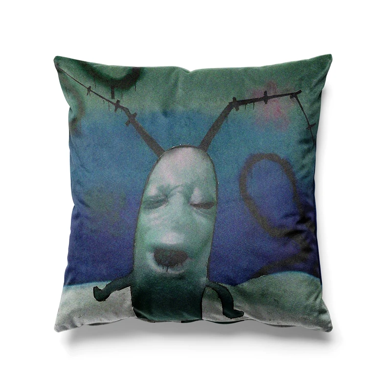 Aertemisi 18'' x 18'' Cursed Plankton Meme Square Throw Pillow Cushion Covers Cases Pillowcases 45cm x 45cm