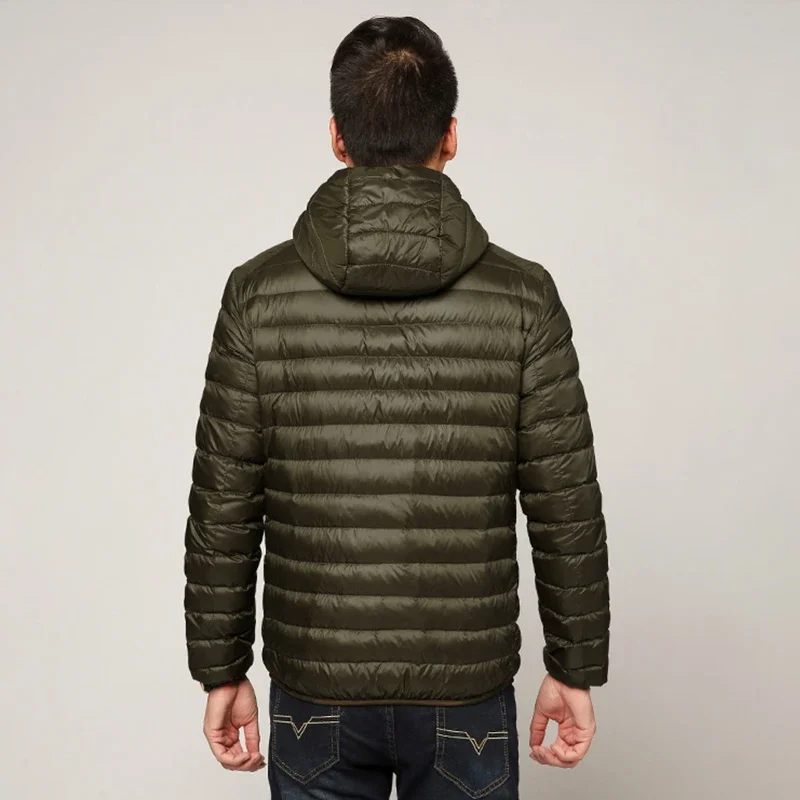 Chaqueta de algodón para hombre, abrigo ultraligero resistente al viento y al agua, Parka transpirable, talla grande, Otoño e Invierno