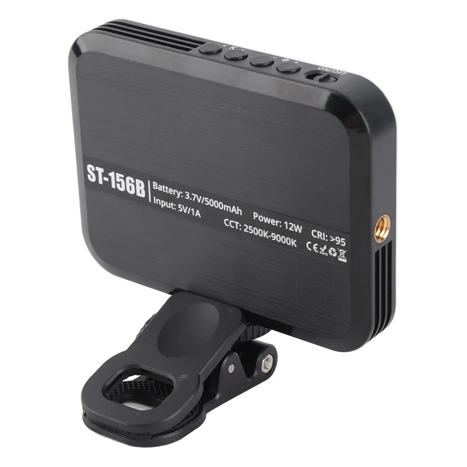 Rechargeable Video Light LED Phone Light 2500k-9000K 1/4in Screw Interface Energy Saving 5000mAh ABS 156 LED for Tablet Laptop