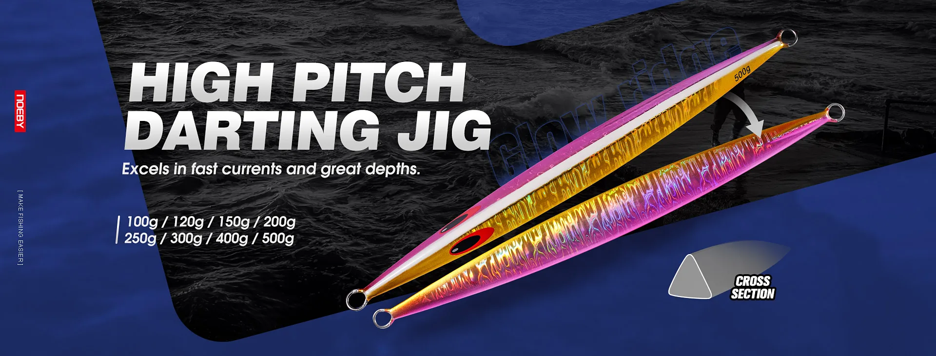 Noeby 1,91 m Jackdaws Leichte Jigging-Angelrute Max. Zugkraft 9 kg Fuji-Ringe Köder 30-180 g Ruten für kleine Jigs Amberjack-Angelrute – Detail 3