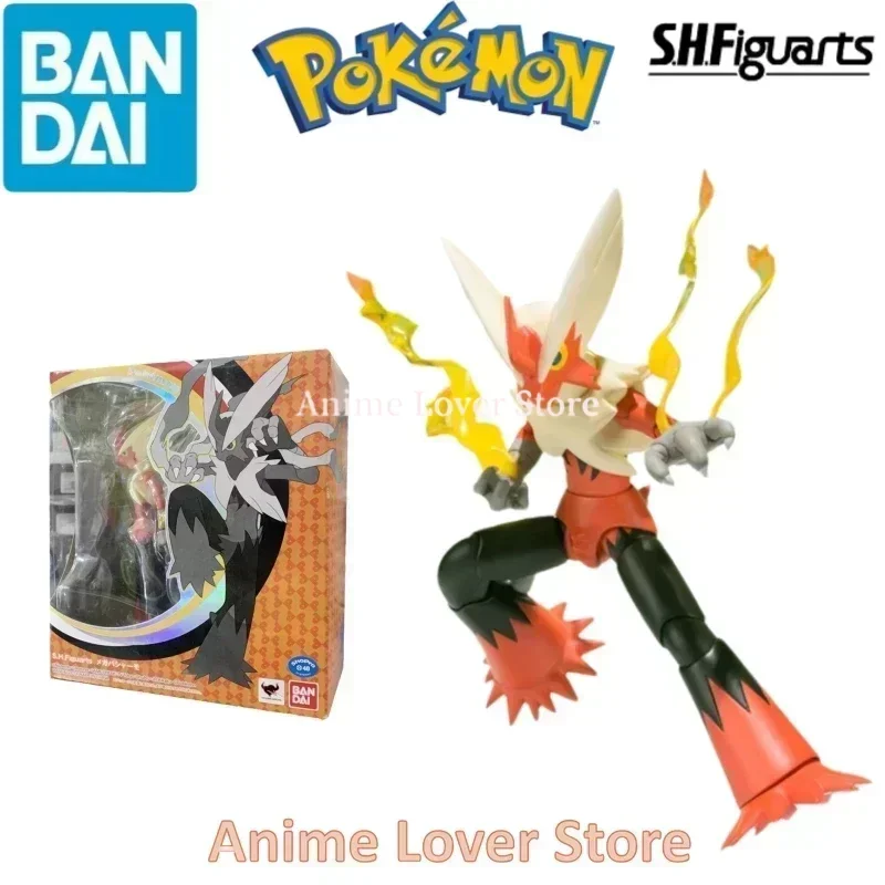 Bandai Original Pokemon S.H.Figuarts SHF MEGA Blaziken Anime Action Figures Toys for Kids Gift Collectible Model Ornaments