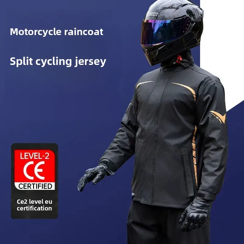 Unisex Split Motorcycle Rain Suit, Full Body Waterproof Raincoat, Rainstorm Proof for Electric Cycling & Riding