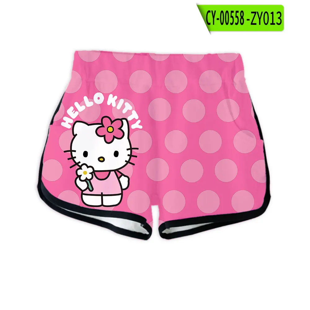 Sanrio Hello Kitty 3d Digitaal Printen Trend Casual Dames Thuis Shorts Zomer Shorts Voor Dames Kleding