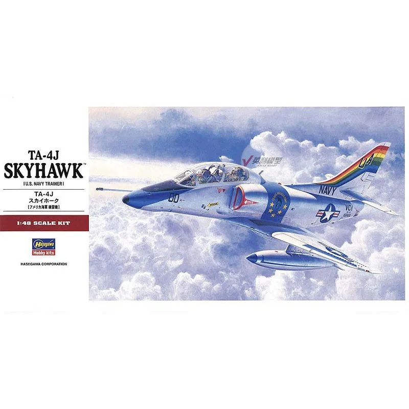 Hasegawa 07243 Model Airplane 1/48 Scale TA-4J Skyhawk US Navy Trainer Aircraft Model Kits for Model Hobby Collection DIY Toys