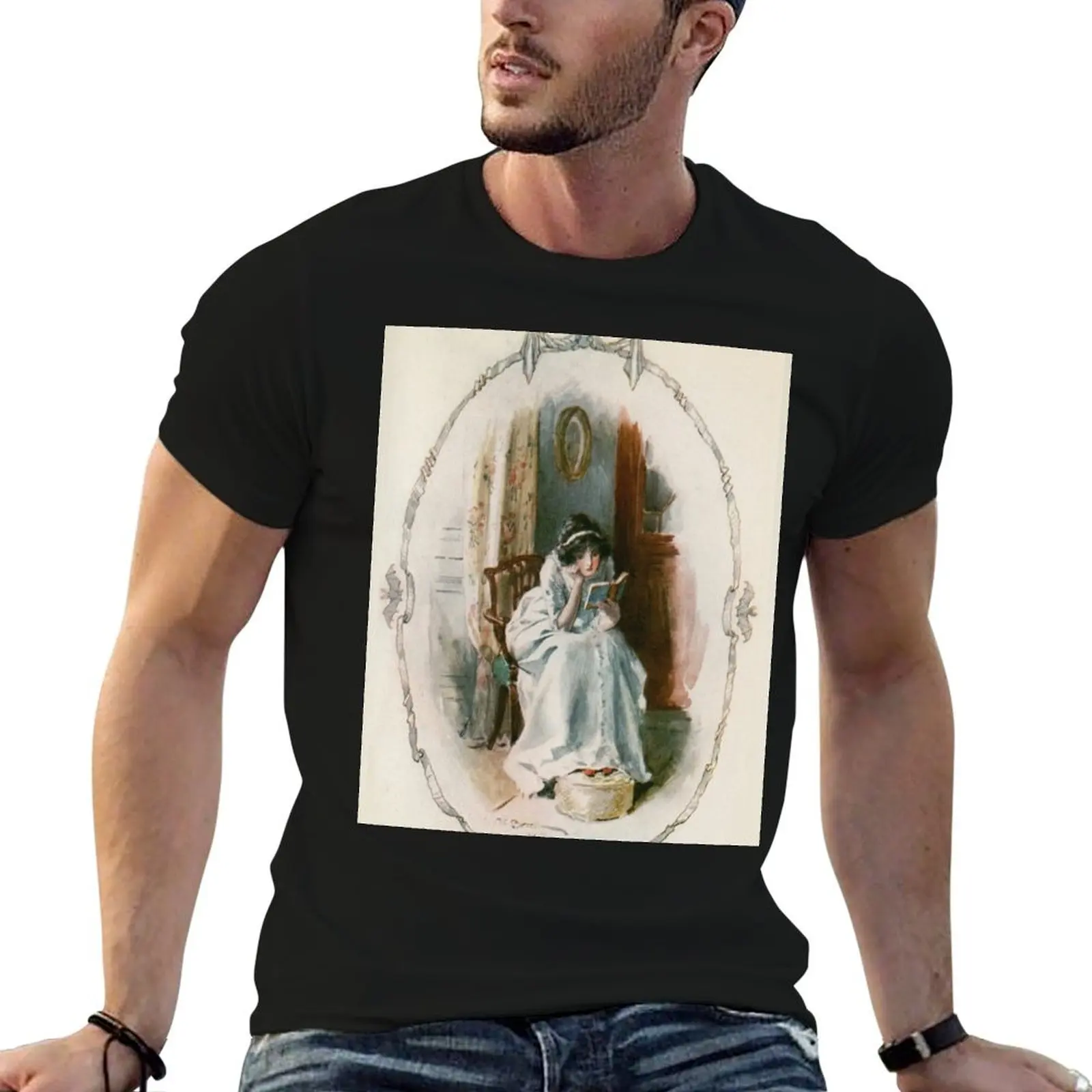 Charles Edmund Brock - Jane Austen Reading Udolpho T-Shirt plus sizes custom shirt anime stuff designer t shirt men