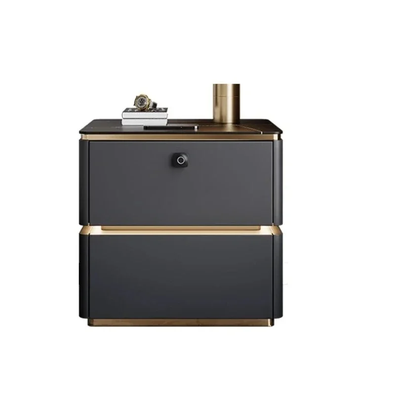 TT Smart Bedside Table Light Luxury Advanced Simple Modern Bedside Storage Locker with Lock