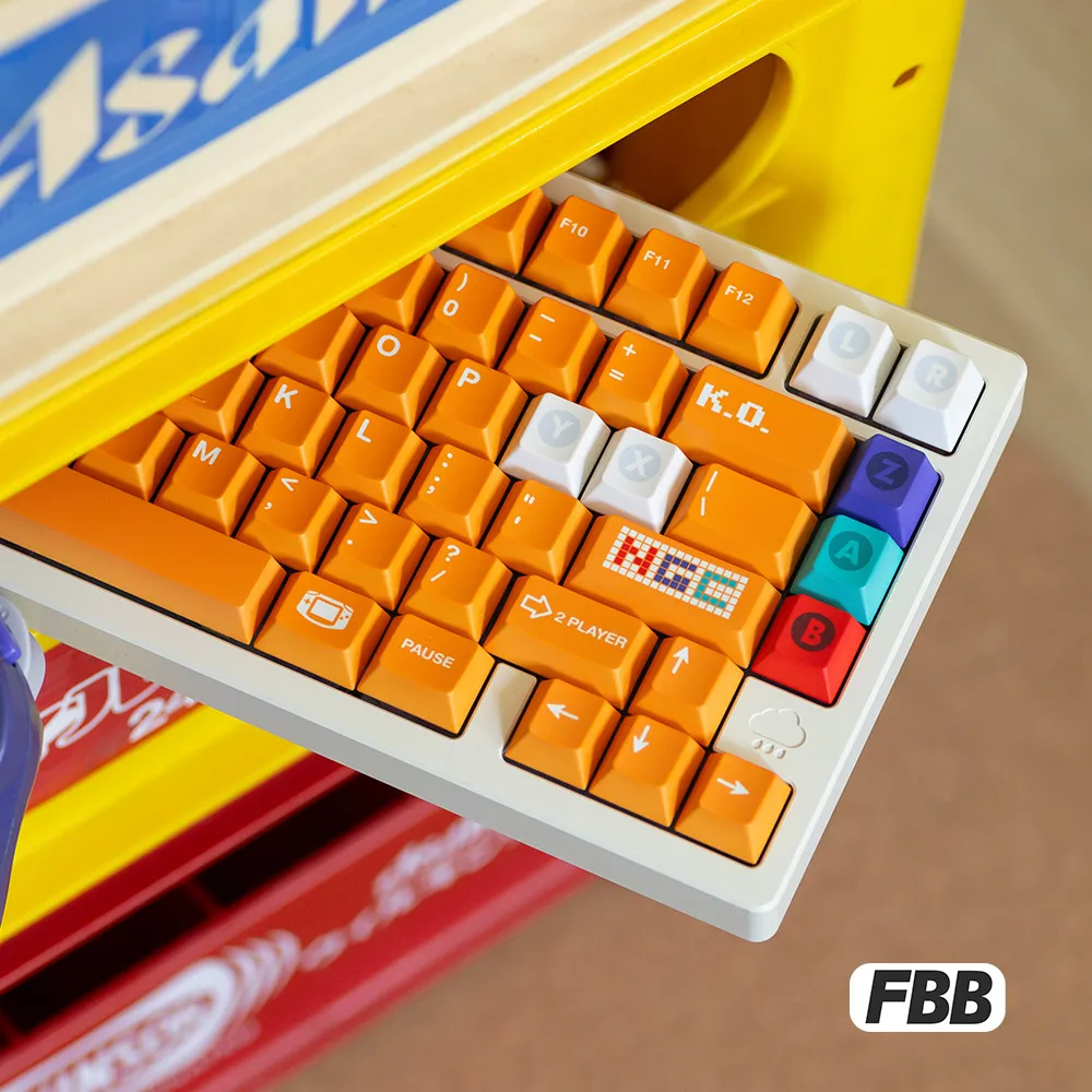 FBB keycap NGC game console theme sublimation PBT custom mechanical keyboard orange game magnetic axis