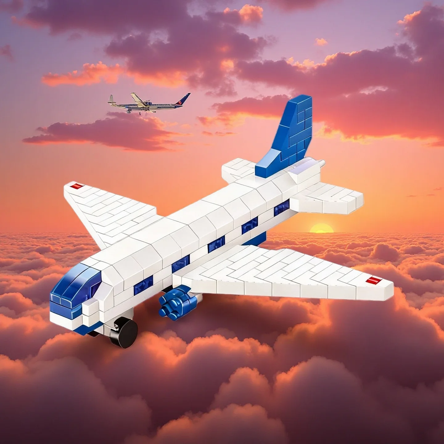 

KNEW BUILT Helicopter Warplane Airliner Micro Mini Building Block Toys-Boys' Favorite 3D Plane Model,DIY Decor,Children's Gifts