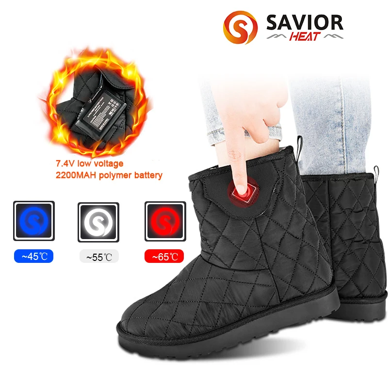 Savior Heated Shoes Electric Rechargeable Heating Pad Shoe Winter Warm Heated Boots