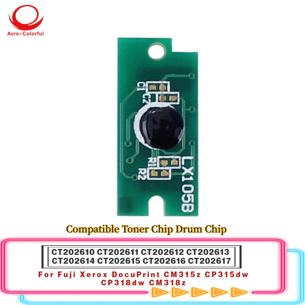 

CT202610 CT202611 CT202612 CT202613 совместимый чип тонера для Xerox DocuPrint CM315z CP315dw CT202614 CT202615 CT202616 CT202617