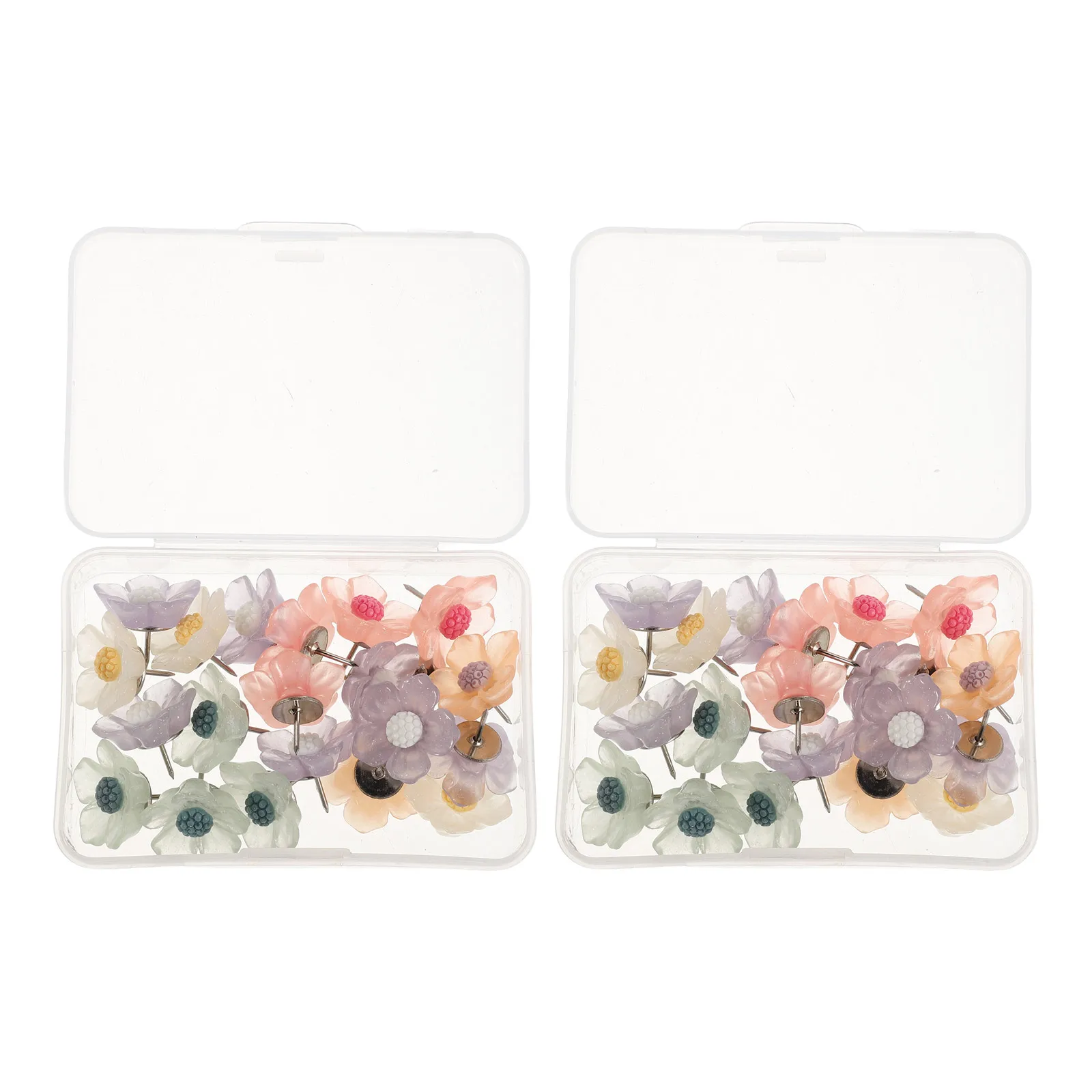 40 шт., кнопки с милыми цветами, декоративные канцелярские кнопки из смолы для настенных карт, фотодисплей, доска объявлений, украшение для офисной комнаты
