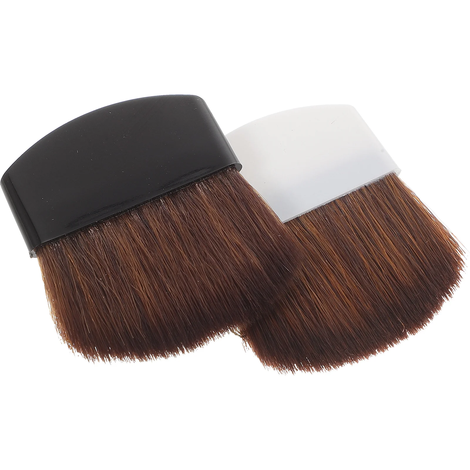 2pcs Mini Blush Brush Portable Makeup Brush For Foundation Face Horsehair Bristles Smooth Handle Travel Beauty Tools