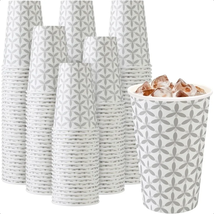

180 Pack 16 oz Coffee Cups Paper Coffee Cups 16 oz Coffee Cup Leakproof Hot Drink Cups for Cafe Office Party
