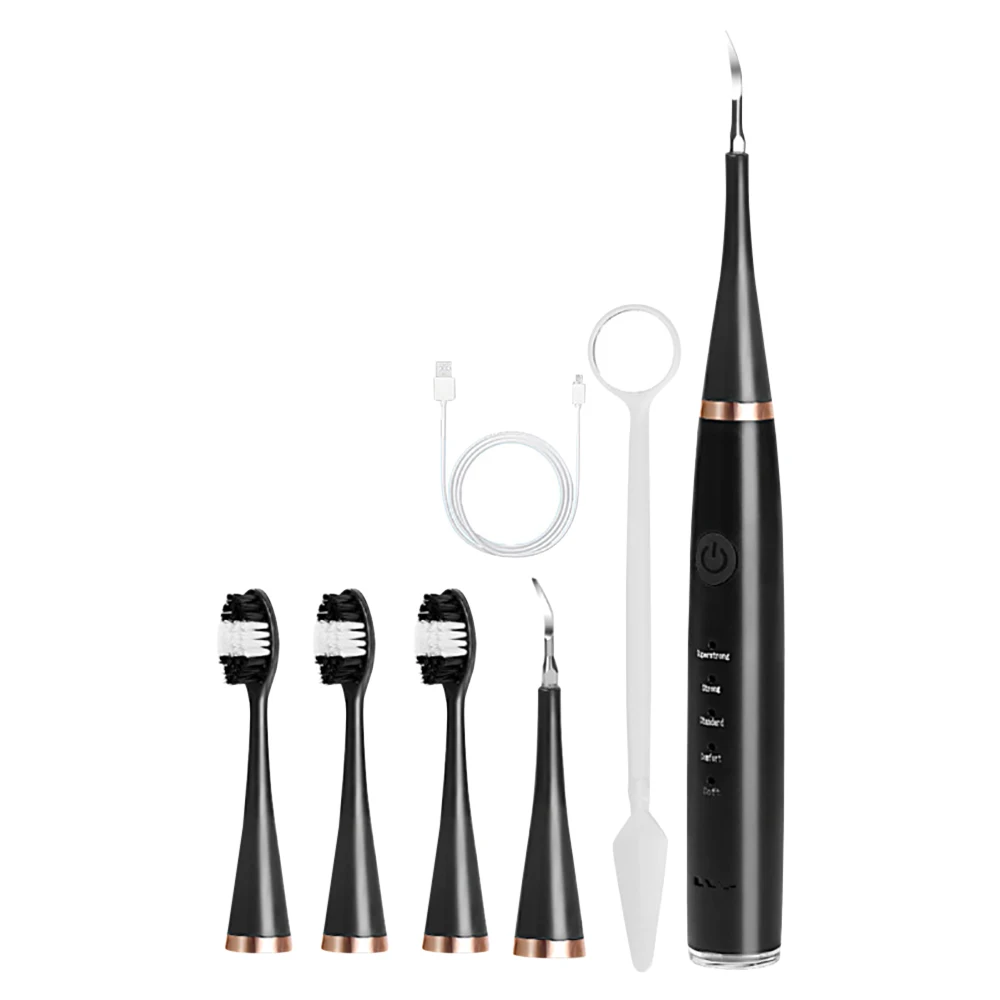 Portable Electric Toothbrush Set Multi-functional Ultrasonic Scaler Teeth Cleaner 6 in 1 Electric Toothbrush