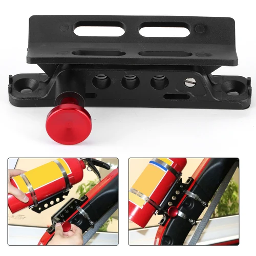 Imagen 2 del producto Soporte de montaje para extintor de coche, soporte ajustable apto para Jeep Wrangler Sport/JK/Sara, accesorios universales para coche