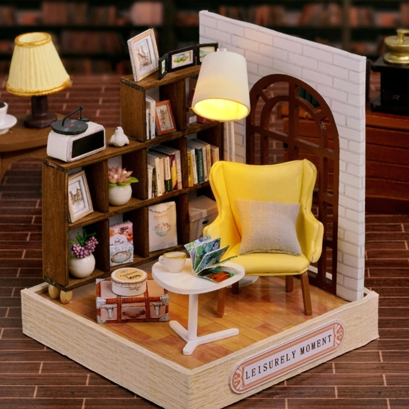 mobili per case delle bambole in miniatura fai-da-te Mini casa artigianale decorazioni per camere regali P31B