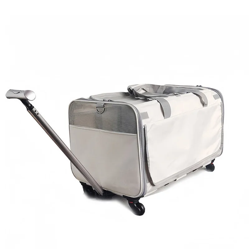 Multifunctional Foldable Lightweight Pet Stroller Trolley Dual-use Handheld Pull-along Cat Travel Box Large Capacity Custom Pet