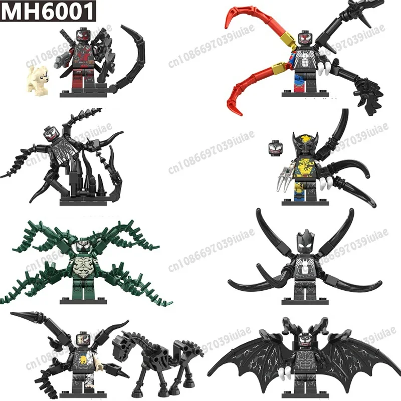 MH6001 Marvel Venom Spider-Man Iron Man Captain America Loki Bricks Cartoon Character building block Birthday Present G0172