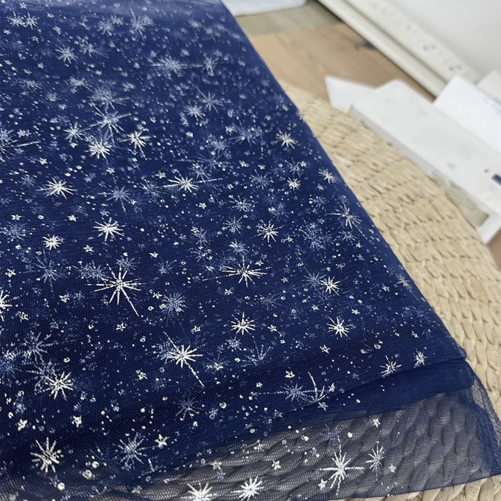 Black,White,Blue,red Soft Glitter Star Tulle Fabric Mesh Fabric for Wedding Party Dress,Veil,Tutu Skirts,Baby Dress Decorative