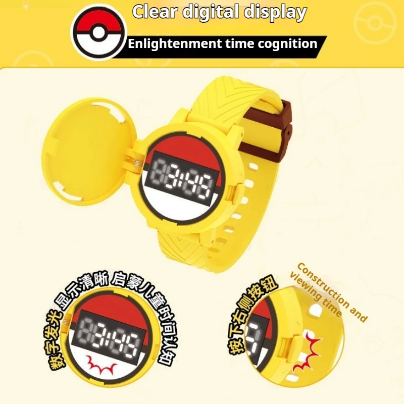 New PokéMon Creative Diy Watch Cartoon Characters Pikachu Electronic Watch Children'S Boys And Girls Toy Christmas Birthday Gift