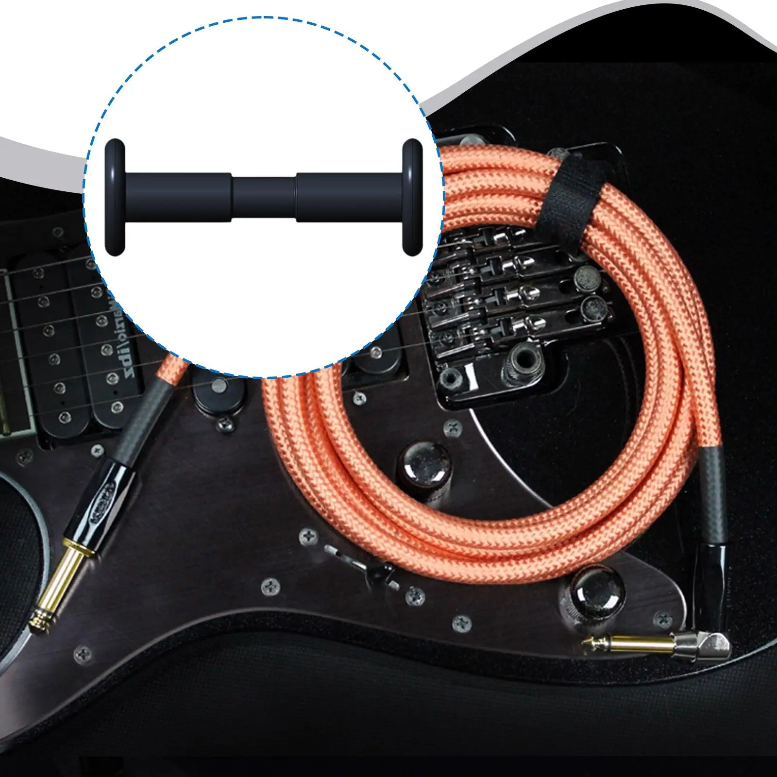 واقي مقبس كابل الصوت من السيليكون لغطاء كابل أداة الجيتار الأسود #4