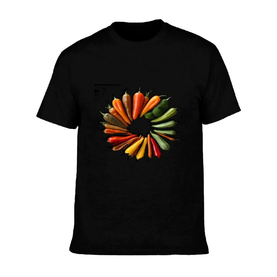 Mens Colorful Pepper Design Cotton T Shirt