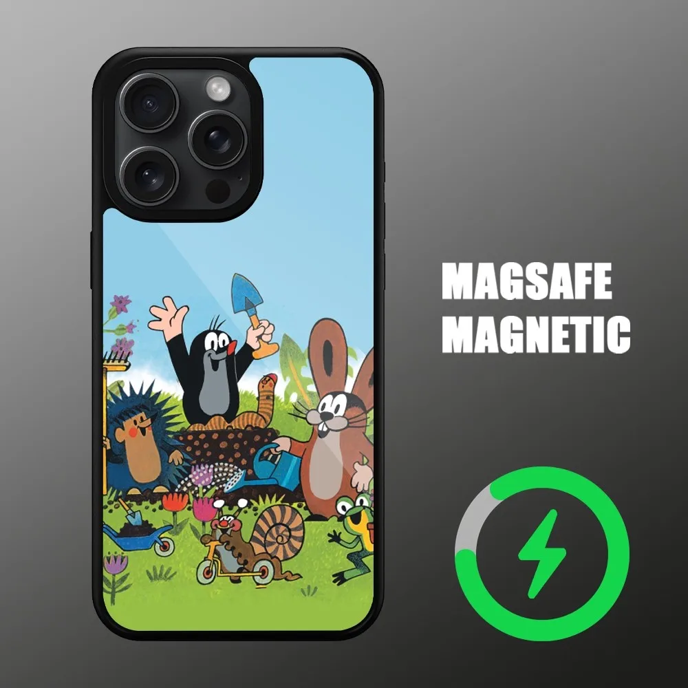 Cartoon Classic Krtek a Kalhotky Phone Case For iPhone Magsafe Magnetic Wireless 11 12 13 14 15 Pro Max Plus Charging Cover