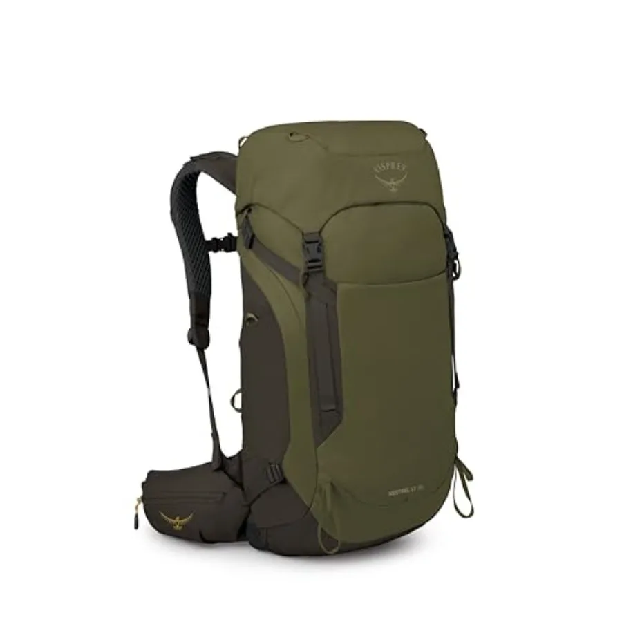 Kestrel LT 35L Men's Backpacking Backpack - Lightweight Hiking and Camping Bag with Waterproof Raincover, Moss Green