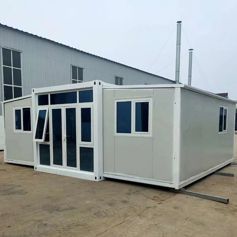 Prefabricated Prefab House Metal Structure Modular Mobile Tiny Home Prefab Easy Installation Double Wing Folding House Container