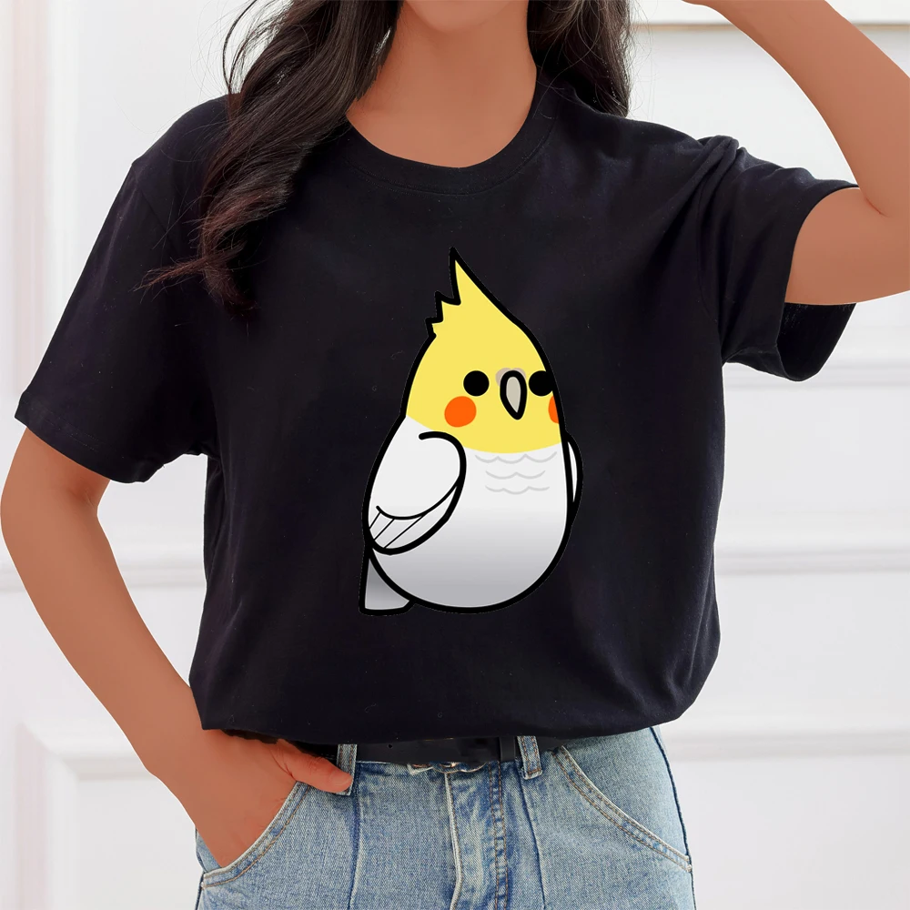 

2022 Fashion women T-Shirt Color Parrot Cartoon Pattern Print Short Sleeve Fashion Trend Casual Top Cute Harajuku T-Shirt Femme