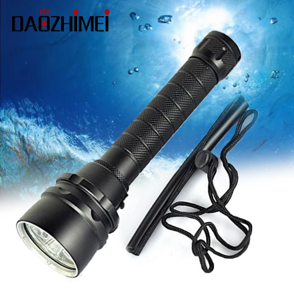 

Powerful LED Scuba Diving Flashlight L2 Super Bright 5000lm 18650 Battery Dive Torch 100m Underwater IPX-8 Dive Lamp Lantern