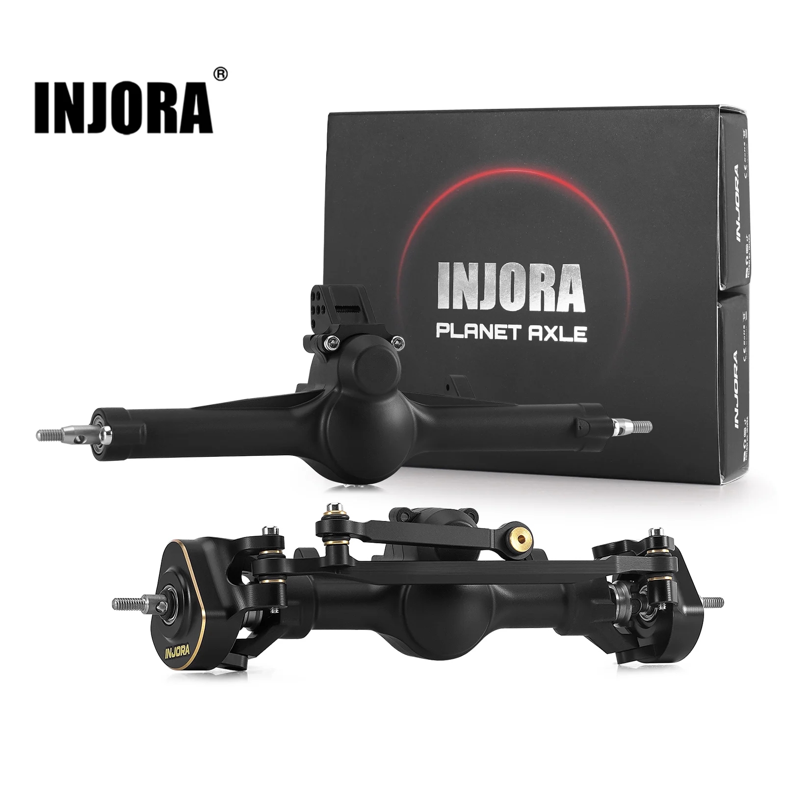 INJORA V2 +4mm Nylon Planet Axles for 1/24 SCX24, Double Joint Shafts, Ramped Diff Covers