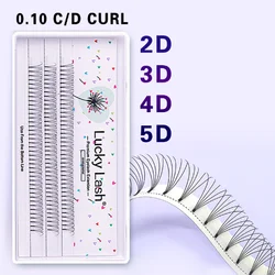 Lucky Lash Matte Black Premade Volume Fans Eyelash Extensions Russian Volume Fans Lash2D/3D/4D/5D 0.10 D Curl Fause Mink Lash