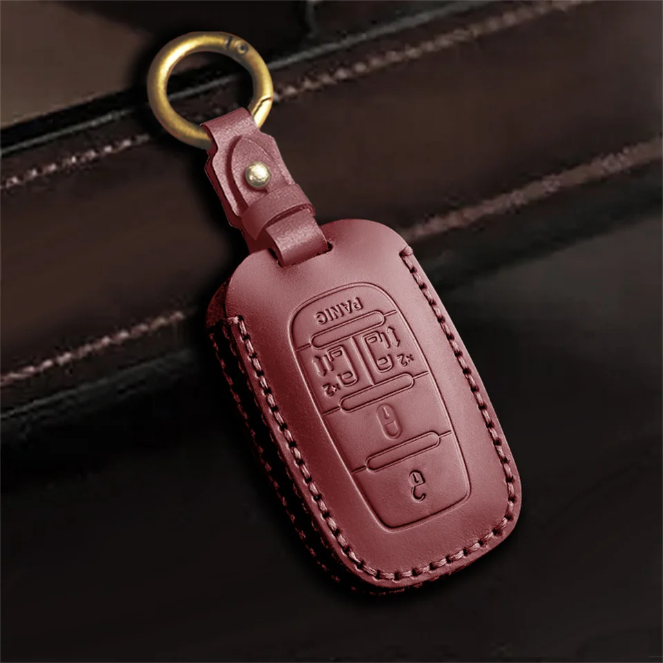 Car Key Case Cover Key Holder for Chrysler Pacifica 2017 2018 2019 2020 2021 2022 Voyager Smart Remote Key Shell
