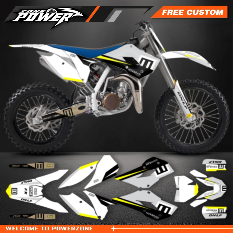 Powerzone Custom Team Decals Stickers Kits for Husqvarna TC85 TC 85 2014 2015 2016 2017 85CC Number Name Custom Graphics