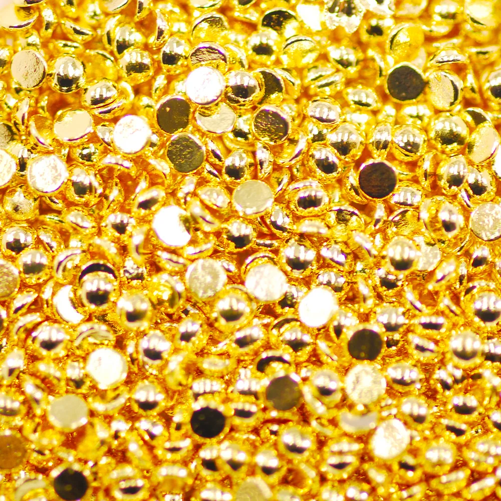 VDD 1000 قطعة الذهبي مسمار الفن الديكور شقة الظهر المعادن ثلاثية الأبعاد مجوهرات أظافر لتصميم مانيكير موضة الفن اكسسوارات للأظافر DIY بها بنفسك