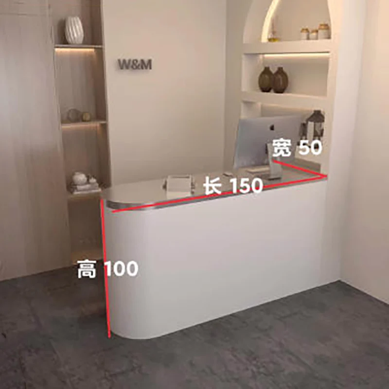 Cashier Simple Modern Reception Desks Luxury Decorations Modern Beauty Office Salon Reception Desk Counter Commercial Furniture