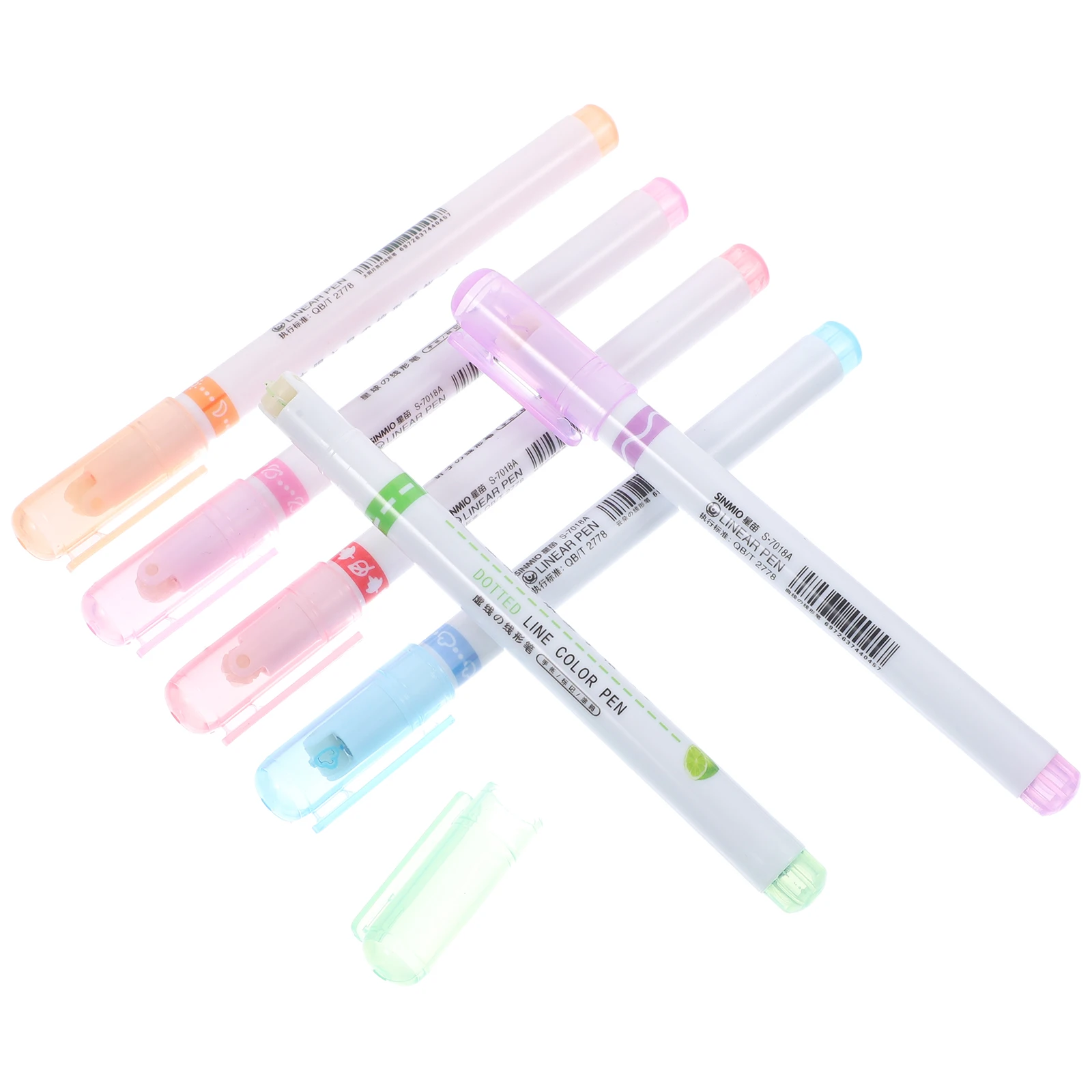 

6pcs Colorful Highlighters Pens Highlighters Colorful Curvilinear Design Fluorescent Markers School Art Stationery Painting