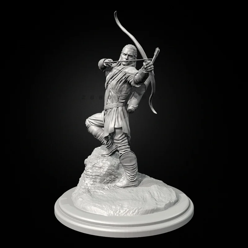 50mm 75mm 90mm Resin Model Figure Elven Prince Gk Micro Miniature 3d Printed White Model Toy Unassembled And Unpainted Kit