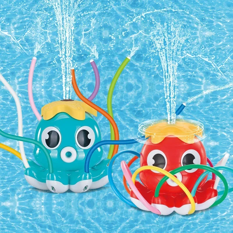 Sprinkler Rotating Spray Outdoor Games Summer Water Toy for Kids Garden Octopus Backyard Yard Cartoon Splash Baby Bath Toys Gift