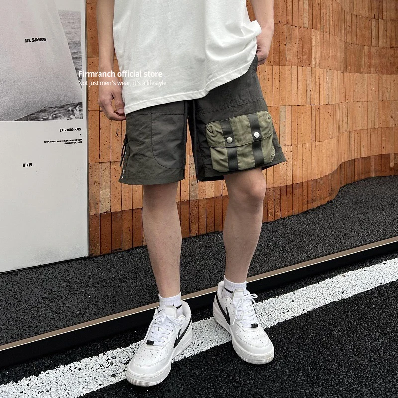 

Firmranch High Quality Archive Fashion Splicing Baggy Cargo Shorts For Men Women Casual Streetwear Fifth Pants Summer Spring